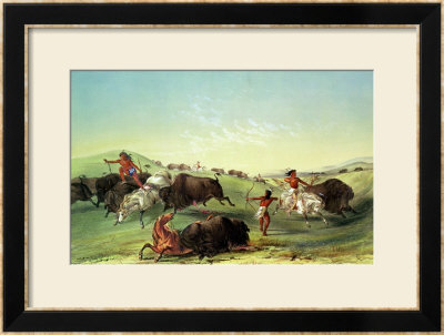 Buffalo Hunt, Plate 7 From Catlin's North American Collection, Engraved By Mcgahey by George Catlin Pricing Limited Edition Print image