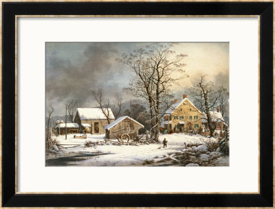 Winter In The Country A Cold Morning by Currier & Ives Pricing Limited Edition Print image