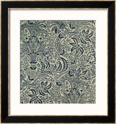 Wallpaper With Navy Blue Seaweed Style Design by William Morris Pricing Limited Edition Print image