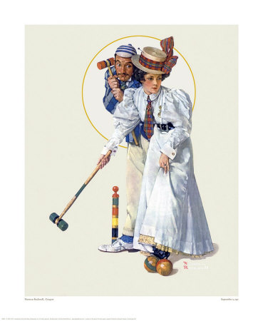 Croquet by Norman Rockwell Pricing Limited Edition Print image