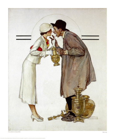 Antique Dealer by Norman Rockwell Pricing Limited Edition Print image