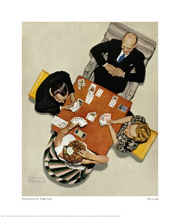 Bridge Game by Norman Rockwell Pricing Limited Edition Print image
