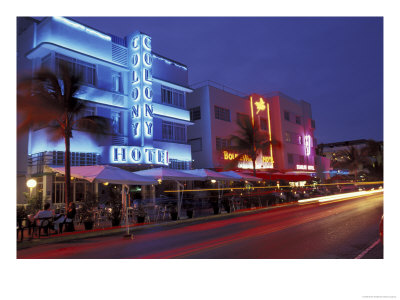 Evening On Ocean Drive, South Beach, Miami, Florida, Usa by Robin Hill Pricing Limited Edition Print image