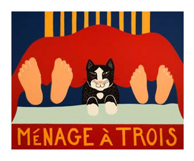Menage A Trois Cat by Stephen Huneck Pricing Limited Edition Print image