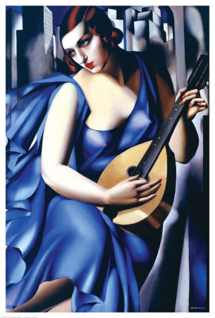 Femme En Bleu Avec Guitare by Tamara De Lempicka Pricing Limited Edition Print image