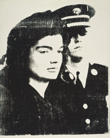 Jackie, C.1964 (With Guard) by Andy Warhol Pricing Limited Edition Print image