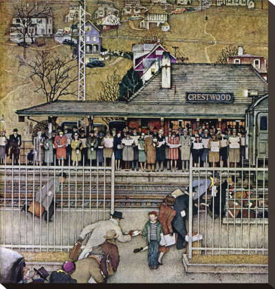 Crestwood Train Station by Norman Rockwell Pricing Limited Edition Print image