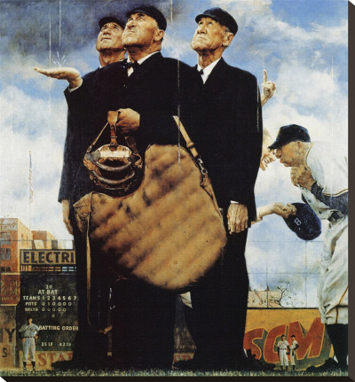 The Three Umpires by Norman Rockwell Pricing Limited Edition Print image
