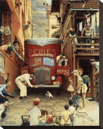 Road Block by Norman Rockwell Pricing Limited Edition Print image