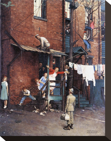 Homecoming G.I. by Norman Rockwell Pricing Limited Edition Print image