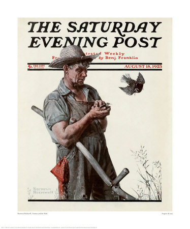 Farmer And The Bird by Norman Rockwell Pricing Limited Edition Print image