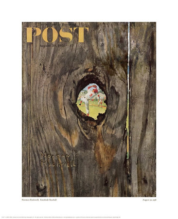Knothole Baseball by Norman Rockwell Pricing Limited Edition Print image