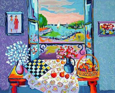 Fenetre Ouverte Au Damier by Jean-Claude Picot Pricing Limited Edition Print image