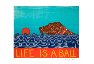 Life Is A Ball - Chocolate by Stephen Huneck Pricing Limited Edition Print image