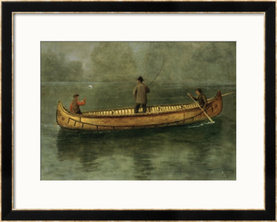 Fishing From A Canoe by Albert Bierstadt Pricing Limited Edition Print image