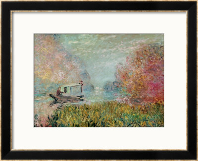 The Boat Studio On The Seine, 1875 by Claude Monet Pricing Limited Edition Print image