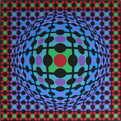 Composition Au Point Rouge by Victor Vasarely Pricing Limited Edition Print image