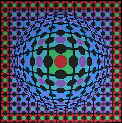 Composition Au Point Rouge by Victor Vasarely Pricing Limited Edition Print image