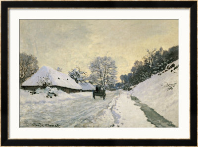 The Carriage, Snow On The Road To Honfleur, With The Farm Of Saint Simon, Circa 1867, 1867 by Claude Monet Pricing Limited Edition Print image