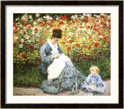 Madame Monet And Child In A Garden by Claude Monet Pricing Limited Edition Print image