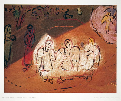 Abraham Et Les Trois Anges by Marc Chagall Pricing Limited Edition Print image