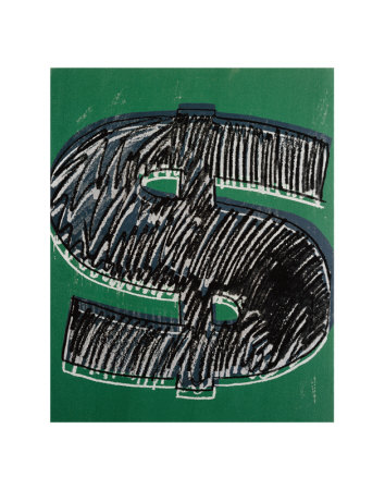 Dollar Sign, C.1981 (Black On Green) by Andy Warhol Pricing Limited Edition Print image