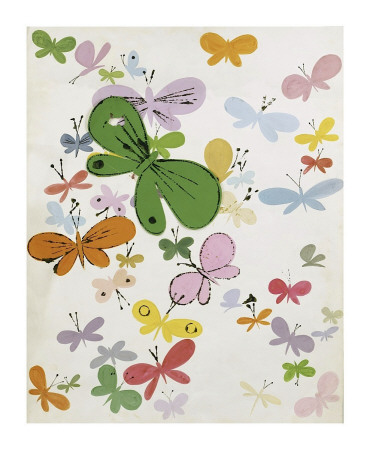 Butterflies, C.1955 (Big Green In Middle) by Andy Warhol Pricing Limited Edition Print image