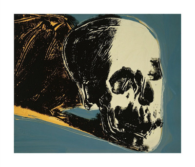 Skull, C.1976 (Yellow On Teal) by Andy Warhol Pricing Limited Edition Print image