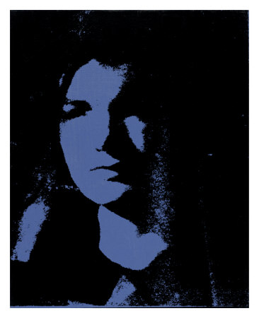 Jackie, C.1964 (Blue On Black) by Andy Warhol Pricing Limited Edition Print image