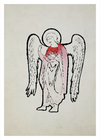 Angel, C.1956 (Red With Halo) by Andy Warhol Pricing Limited Edition Print image