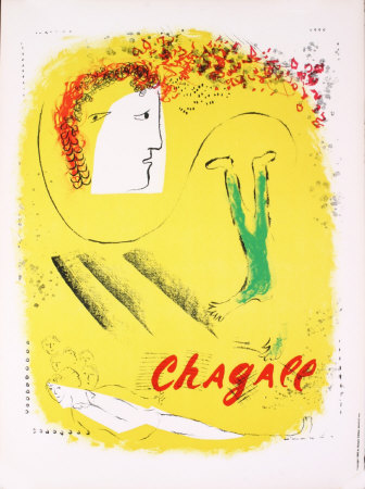 The Yellow Background, 1969 by Marc Chagall Pricing Limited Edition Print image