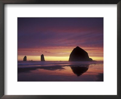 Haystack Rock At Sunset, Cannon Beach, Oregon, Usa by Adam Jones Pricing Limited Edition Print image