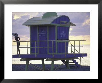 Lifeguard Station At Dusk, South Beach, Miami, Florida, Usa by Robin Hill Pricing Limited Edition Print image
