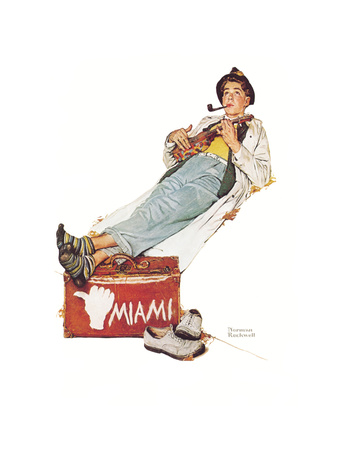 Lounging Ukulele Player by Norman Rockwell Pricing Limited Edition Print image