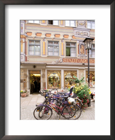 Bicycles Parked In Street, Fussen, Germany by Adam Jones Pricing Limited Edition Print image