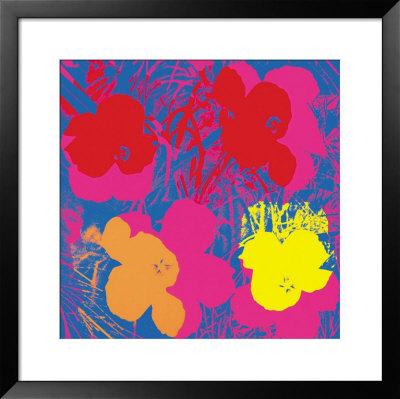 Flowers, C.1970 (Red, Yellow, Orange On Blue) by Andy Warhol Pricing Limited Edition Print image