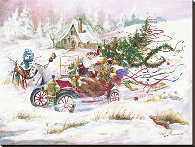 Santas 1909 Ford by Peggy Abrams Pricing Limited Edition Print image