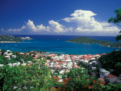 View From Paradise Point, Charlotte Amalie, St. Thomas, Caribbean by Robin Hill Pricing Limited Edition Print image