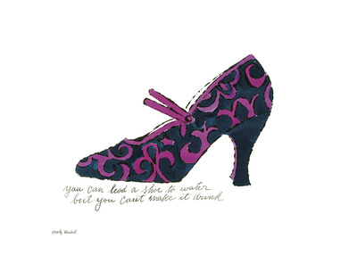 A La Recherche Du Shoe Perdu, 1955 (Blue & Pink Shoe) by Andy Warhol Pricing Limited Edition Print image