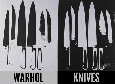 Knives, C. 1981-82 (Silver And Black) by Andy Warhol Pricing Limited Edition Print image