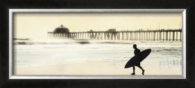 Surfer At Huntington Beach by Thea Schrack Pricing Limited Edition Print image