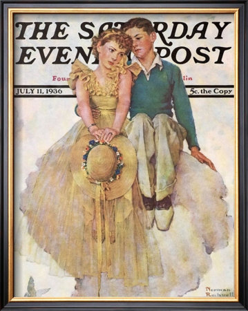 Young Love by Norman Rockwell Pricing Limited Edition Print image