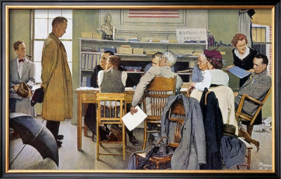 Norman Rockwell Visits A Ration Board by Norman Rockwell Pricing Limited Edition Print image