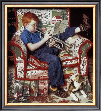 Trumpet Practice by Norman Rockwell Pricing Limited Edition Print image
