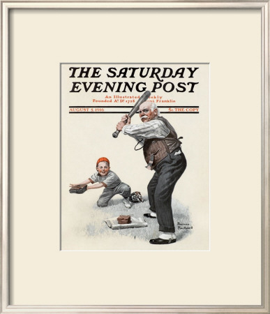 Gramps At The Plate by Norman Rockwell Pricing Limited Edition Print image
