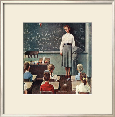 Happy Birthday Miss Jones by Norman Rockwell Pricing Limited Edition Print image