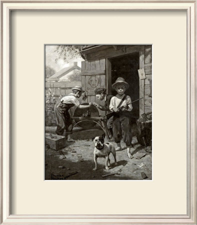 Guarding The Playhouse by Norman Rockwell Pricing Limited Edition Print image