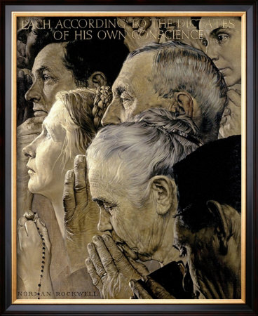 Freedom To Worship by Norman Rockwell Pricing Limited Edition Print image