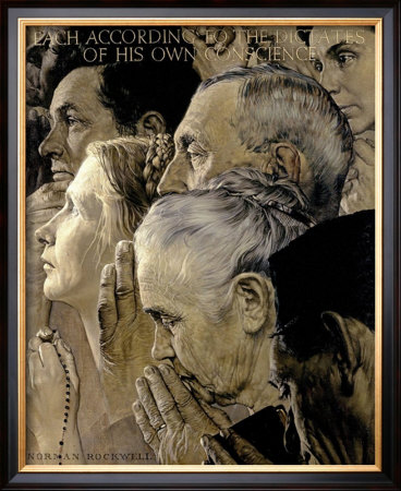 Freedom To Worship by Norman Rockwell Pricing Limited Edition Print image