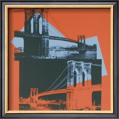 Brooklyn Bridge, C.1983 (Black, Red, Blue) by Andy Warhol Pricing Limited Edition Print image